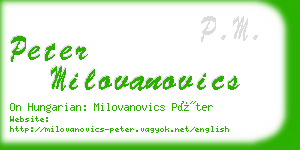 peter milovanovics business card